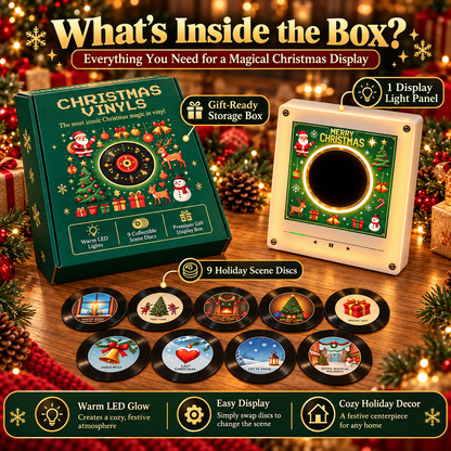 🎄 VinylMagic™ Christmas Record Player Light A Retro Holiday Experience With Music, Light & Christmas Magic