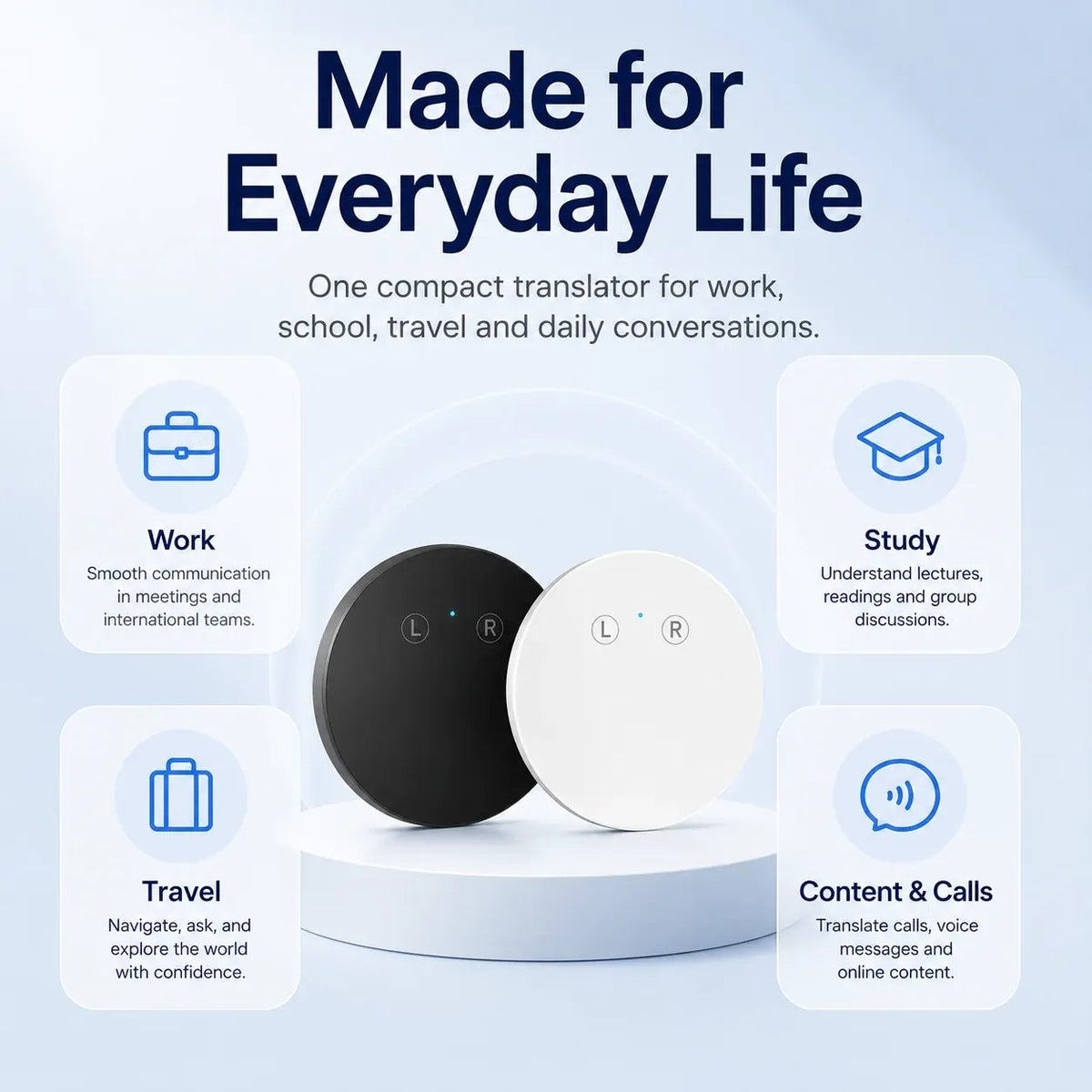 🌍 LinguaGo™ AI Pocket Translator – Real-Time Voice Translation Device for 165+ Languages