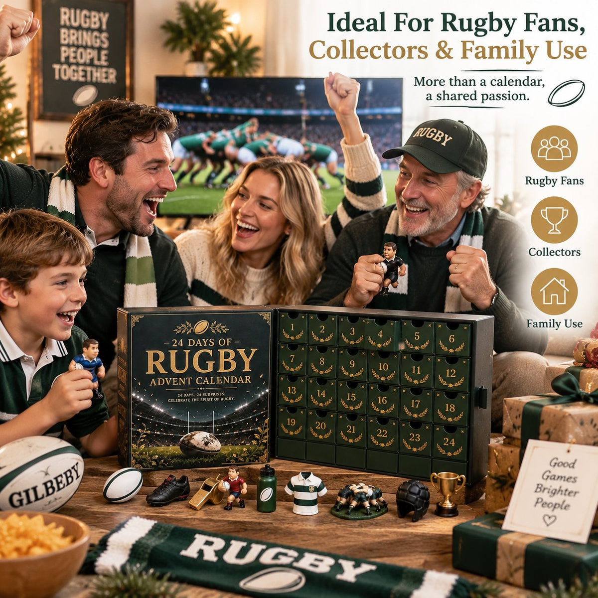 Rugby Advent Calendar gift idea for rugby fans, families and collectors
