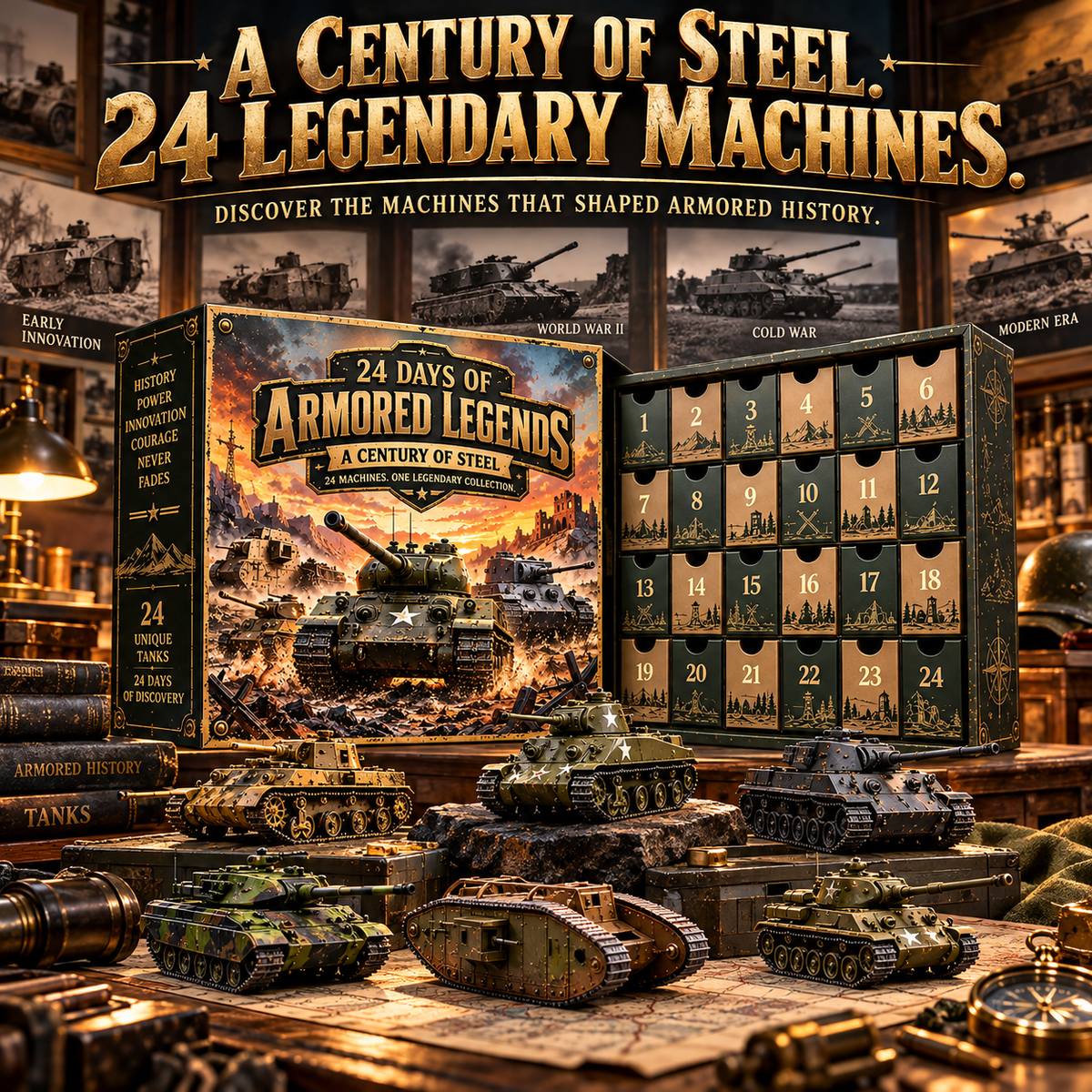 24 different miniature armored vehicle designs