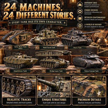 Numbered advent calendar drawers and tank miniatures