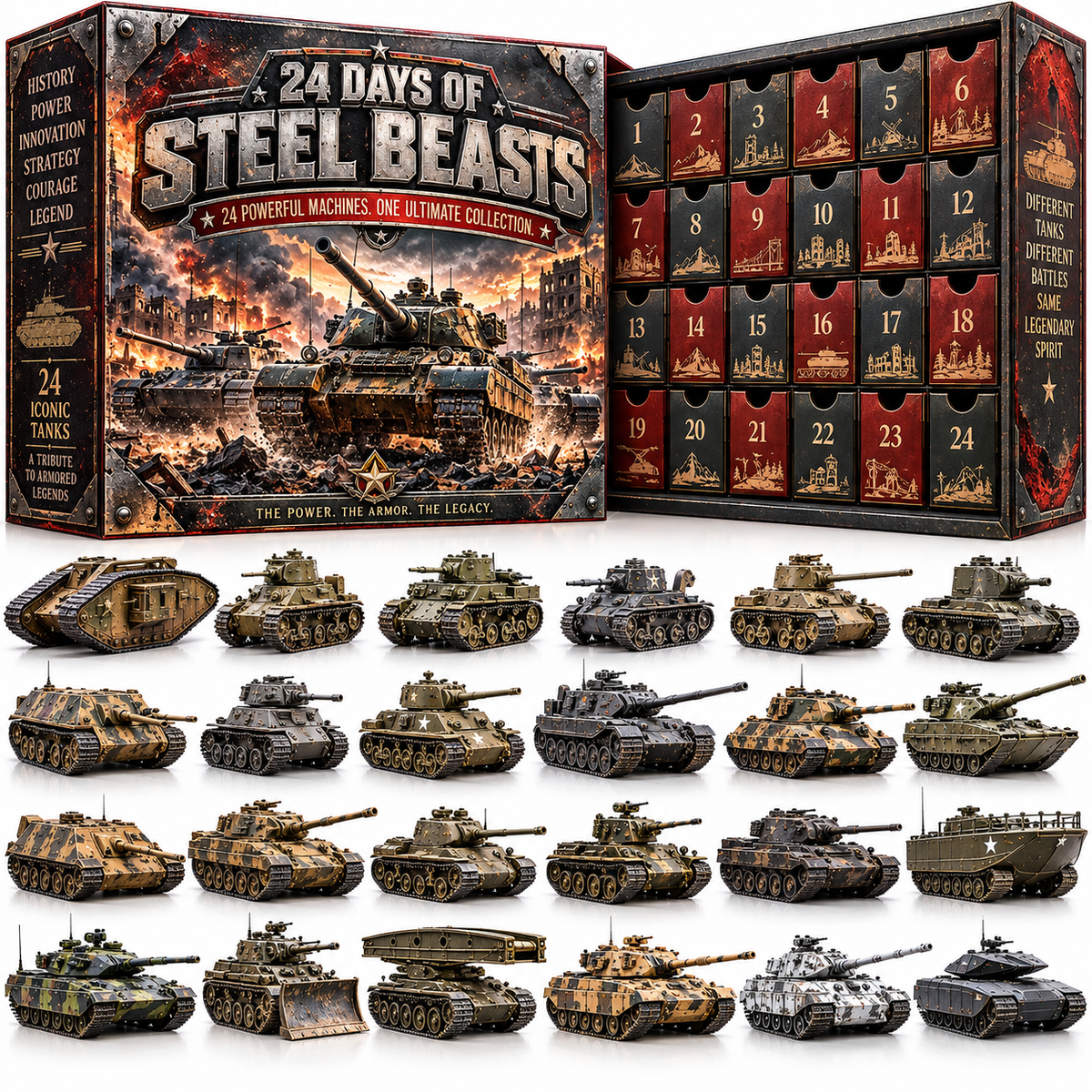 Miniature tank advent calendar collection overview