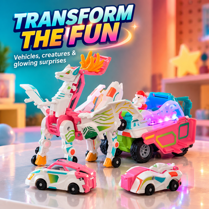 🦄✨ Transforming Unicorn Vehicle Set – Build & Play!