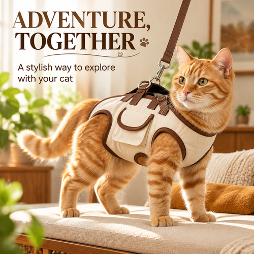 🐾 CozyPaws™ Cat Harness & Leash Set – Adventure Together