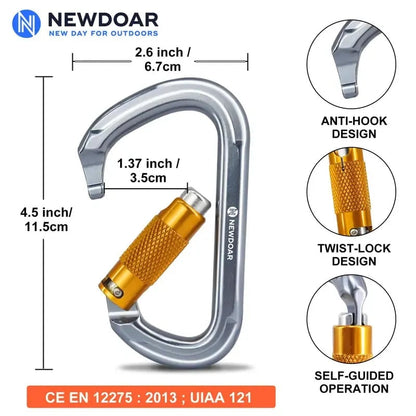 🧗 LockClimb™ Auto-Locking Carabiner – Lightweight Heavy-Duty Clip for Climbing & Outdoor Adventures