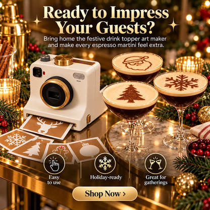 ☕📸 LatteSnap™ – One-Click Coffee Art Magic Camera with 8 Creative Design Cards ✨🎨