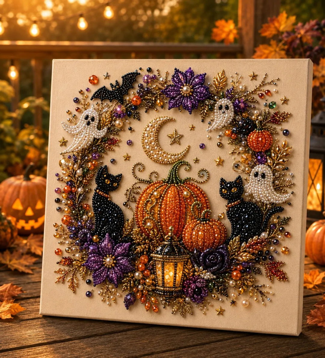 ✨ Halloween Pearl Art DIY Kit – Turn Tiny Pearls into Spooky-Cute Magic