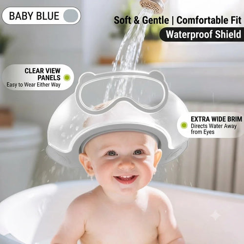 👶 AquaGuard™ Baby Shampoo Visor – Adjustable Bath Shield for Tear-Free Hair Washing