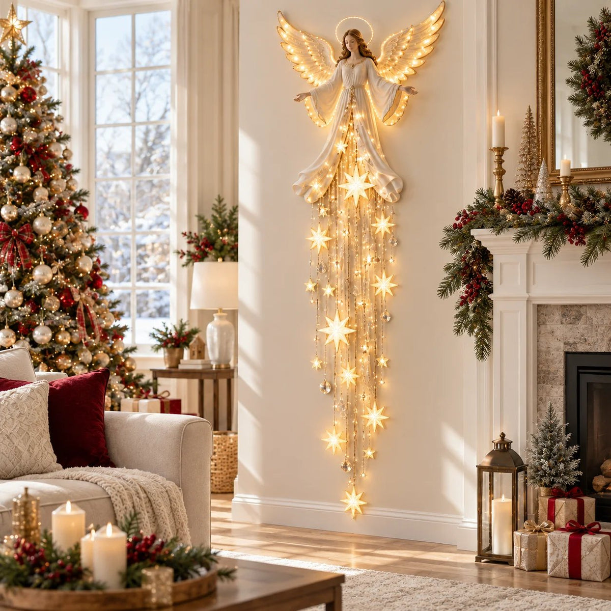 👼 HeavenGlow™ Angel Starfall Wall Light – Magical Christmas Blessing Decor