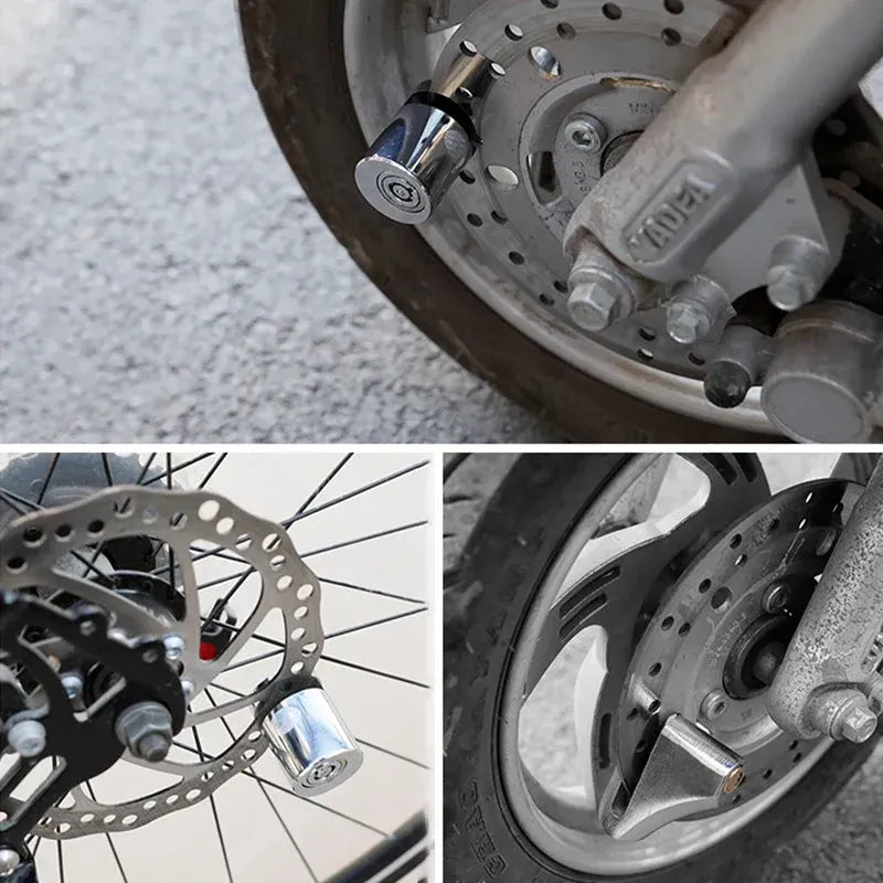 Push-to-lock silver disc brake lock - product image 2