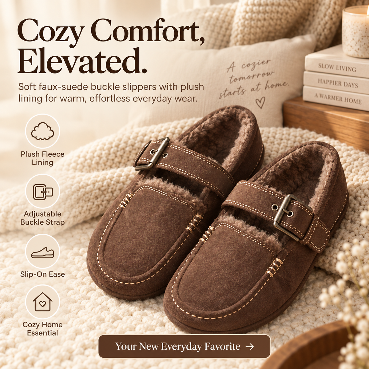 Autumn Haven Buckle Slippers