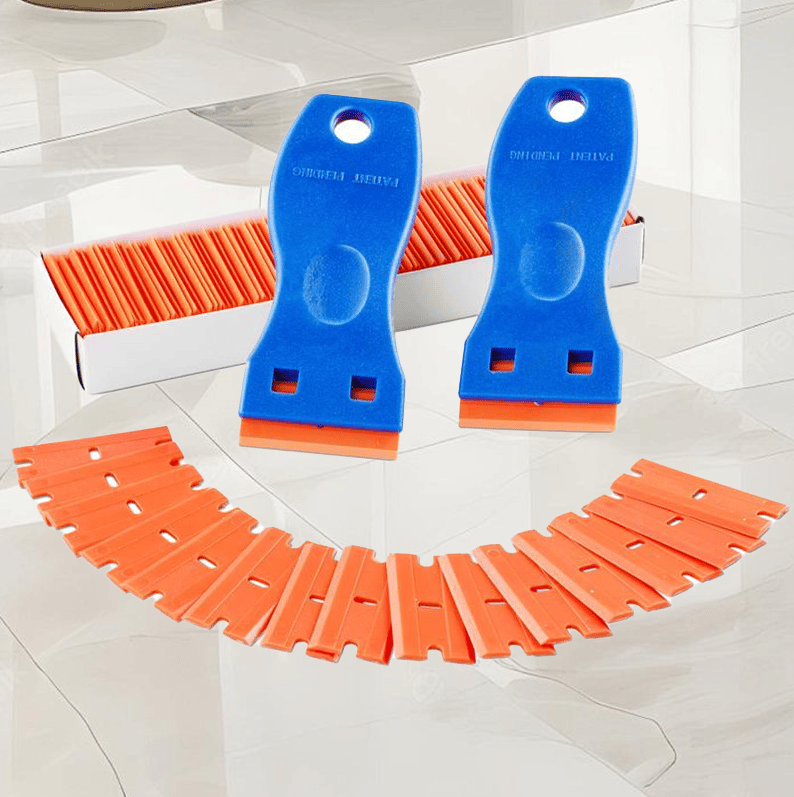 🪒 2-Piece Plastic Razor Scrapers – Includes 100 Replacement Blades