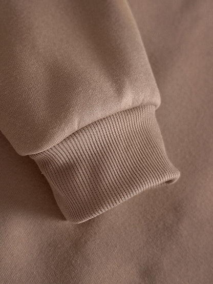 Men Solid Drawstring Pocket Detail Thermal Lined Sweatshirt