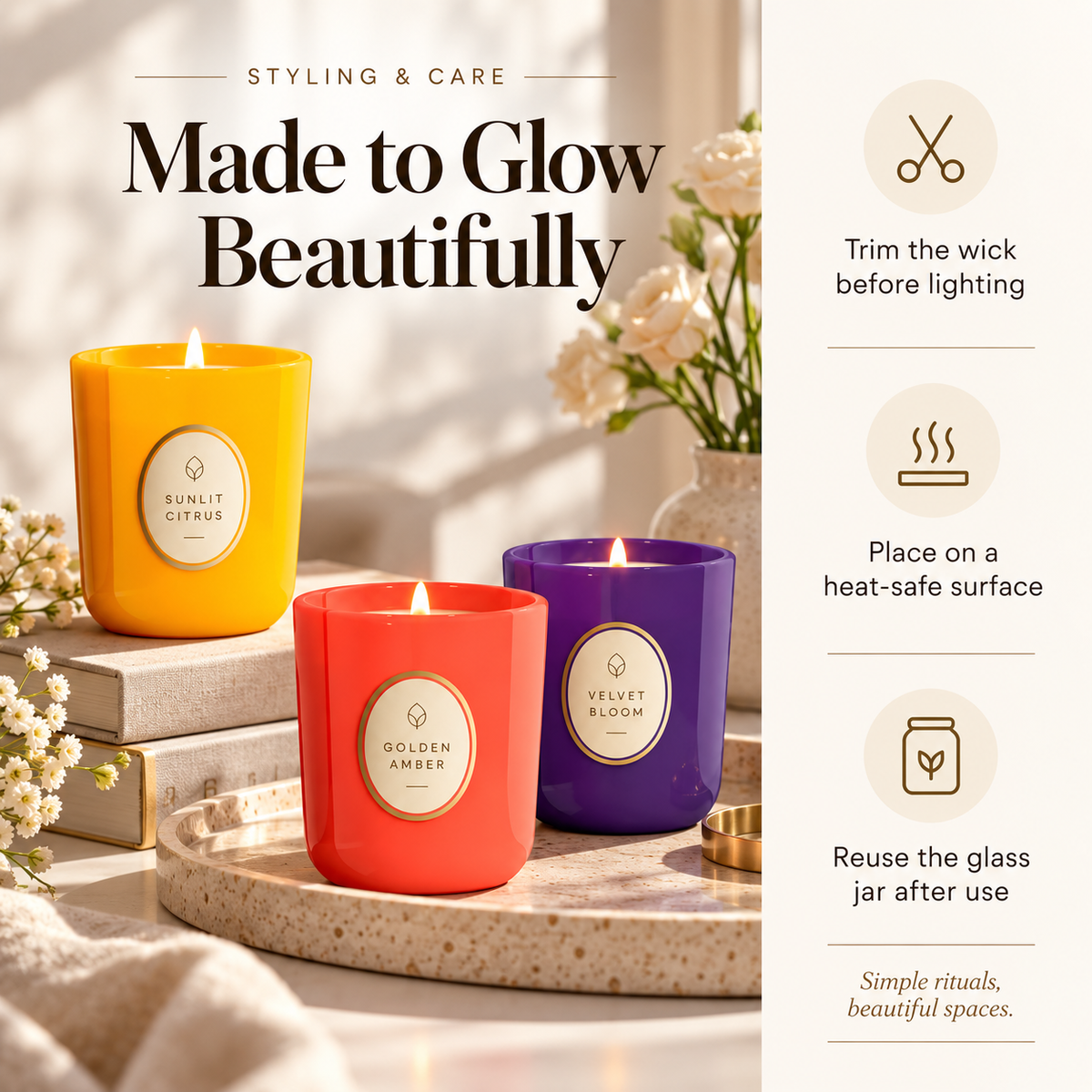 ✨ AuraGlow™ Luxury Candle Set – 3-Piece Scented Candles for Cozy Home Ambience