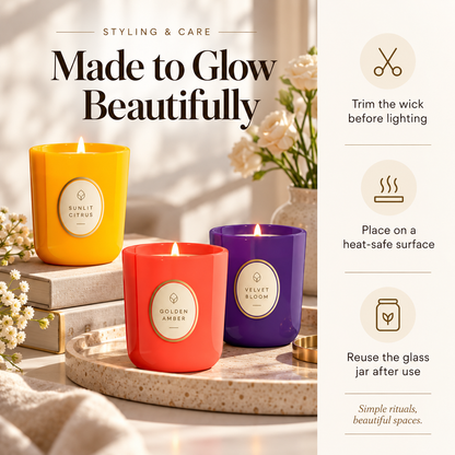 ✨ AuraGlow™ Luxury Candle Set – 3-Piece Scented Candles for Cozy Home Ambience
