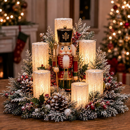 🎄 Lighted Christmas Snowman Centerpiece – Warm LED Candle Glow for Cozy Holiday Decor ✨