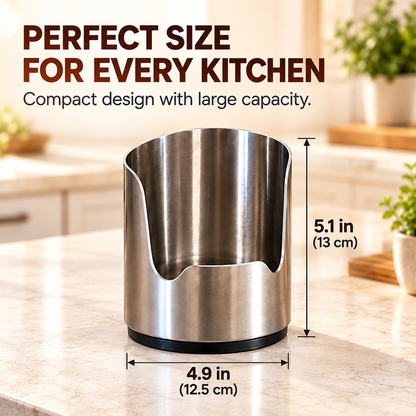 🍴 KitchenMate Pro™ Stainless Steel Utensil Holder – Stylish Kitchen Organizer