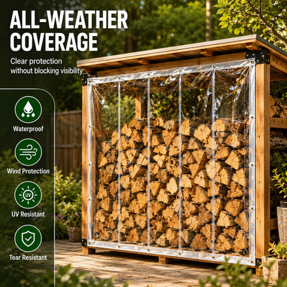 🌧️ ClearShield Pro™ Waterproof Tarp – Reinforced Clear Cover with Grommets