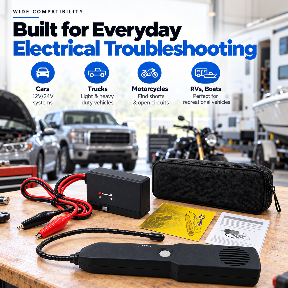 🔧 Automotive Wire Tracer & Circuit Tester – 12V/24V Short & Open Circuit Finder