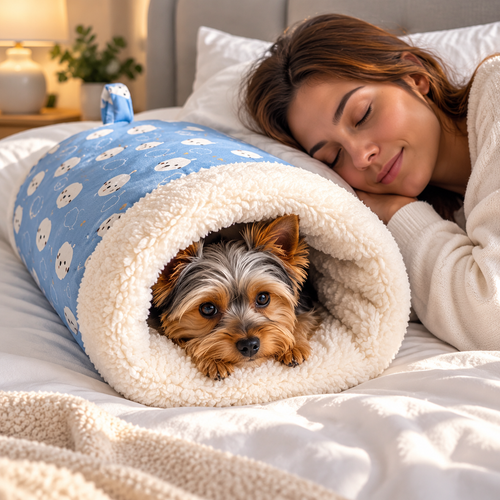 🐾 CozyPaws™ Plush Pet Tunnel Bed – A Snuggly Hideaway
