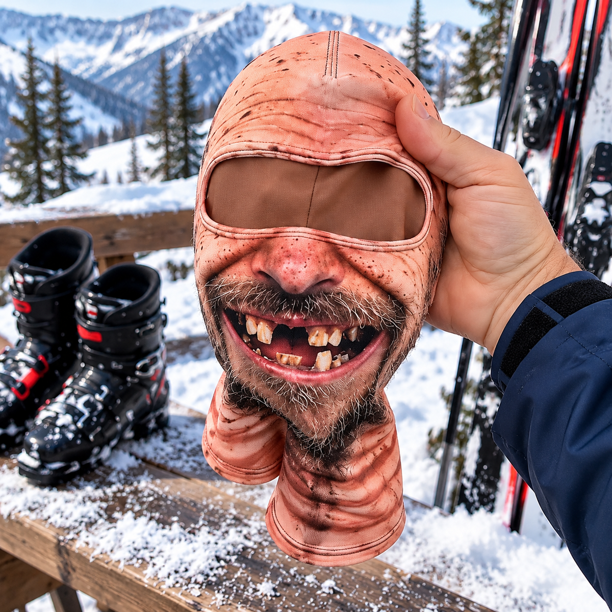 😂 Funny Ski Mask – The Ultimate Slope Prank!
