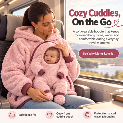 CuddleNest™ – Mom & Baby Cozy Sherpa Hoodie