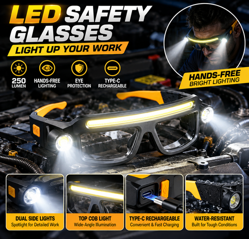 BeamSight™ – Rechargeable LED Work Glasses