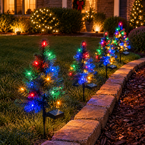 🎄 Solar Christmas Tree Pathway Lights ✨