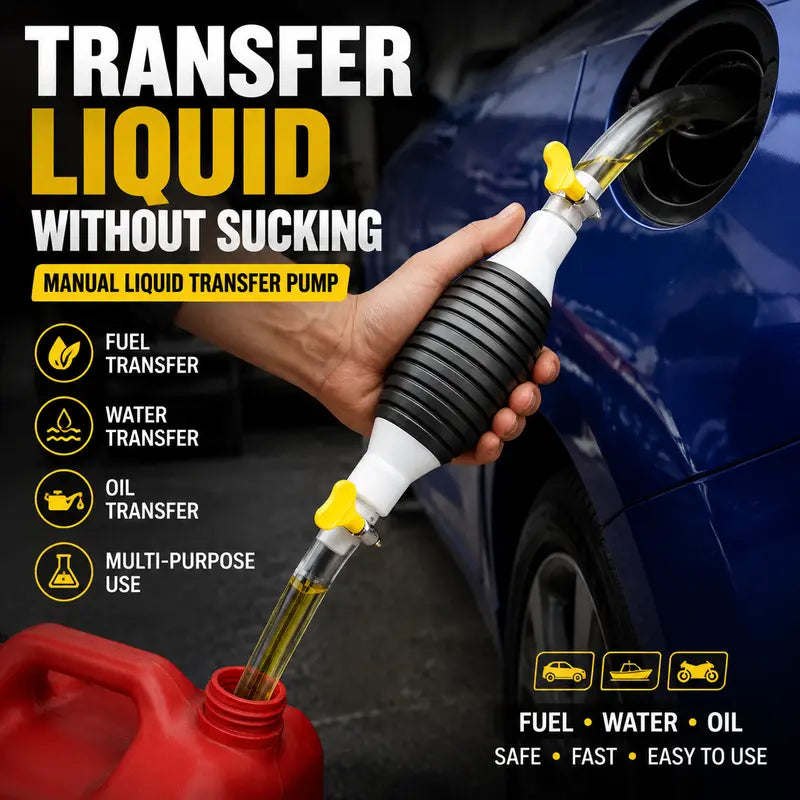 Manual siphon transfer pump kit with hose and clamps