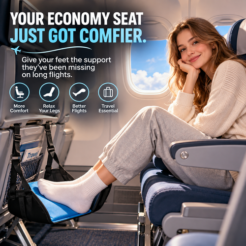 FlyEase™ Adjustable Airplane Footrest