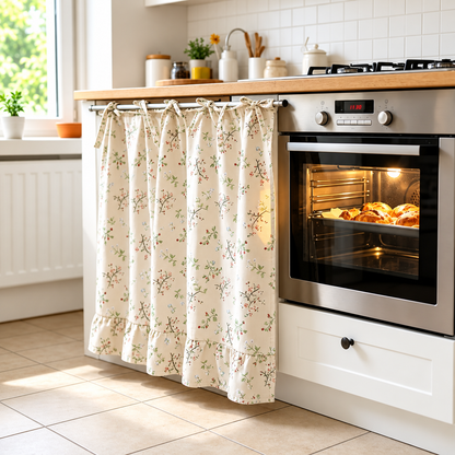2026 Farmhouse-Style Stove Curtain, Gingham Grid Ruffle-Edge Tier Curtains, Rural Short Window Valance, Home Kitchen Dust Cover, Plaid Floral Window Treatments, Aesthetic House Decor, Unique Room Decor