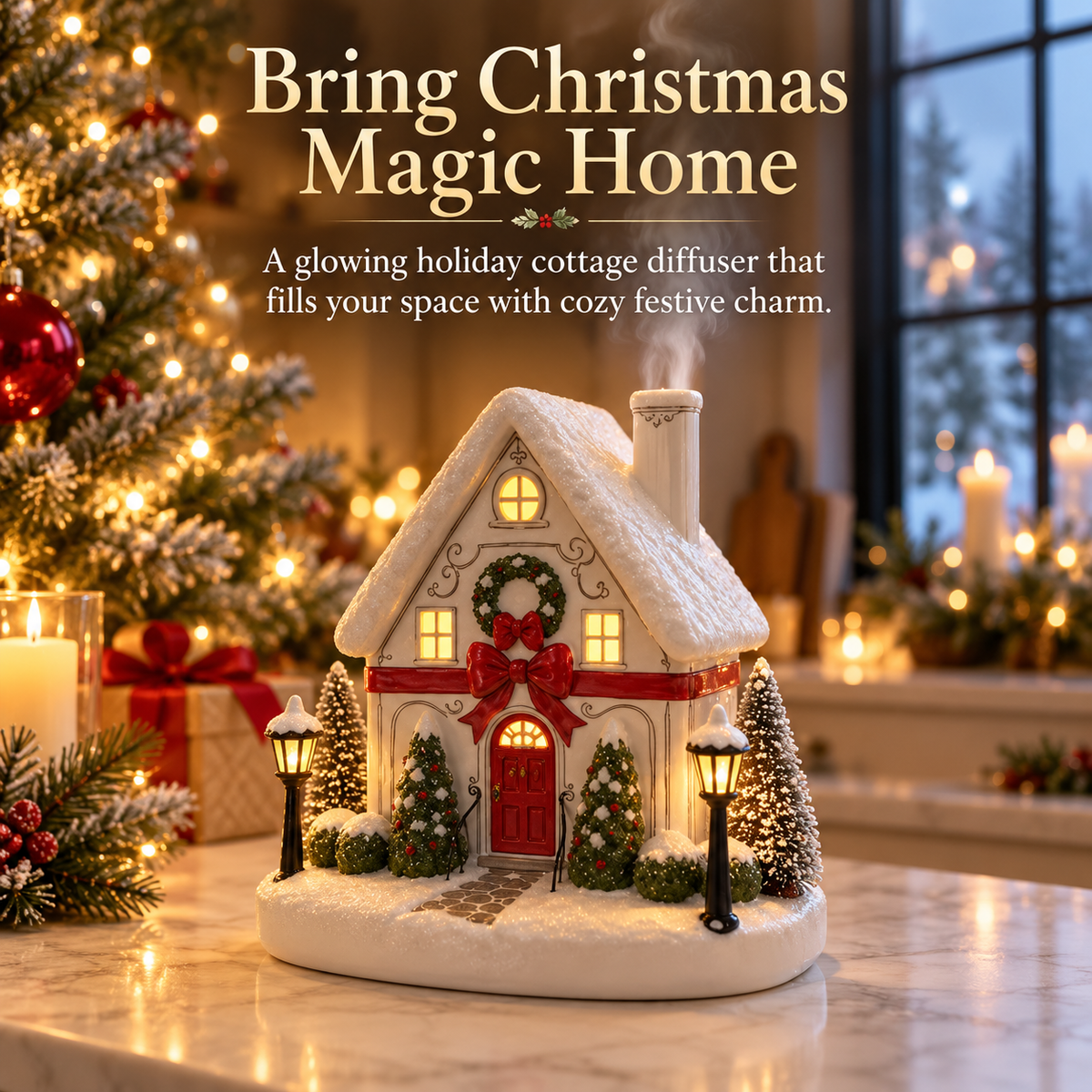 MerryCottage™ – Christmas Village LED Mist Humidifier