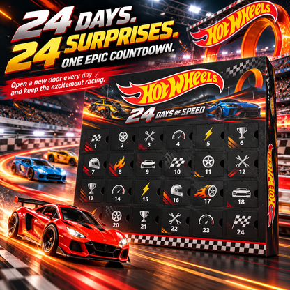 Hot Wheels 24 Days of Speed Advent Calendar – Christmas Countdown Gift for Car Lovers