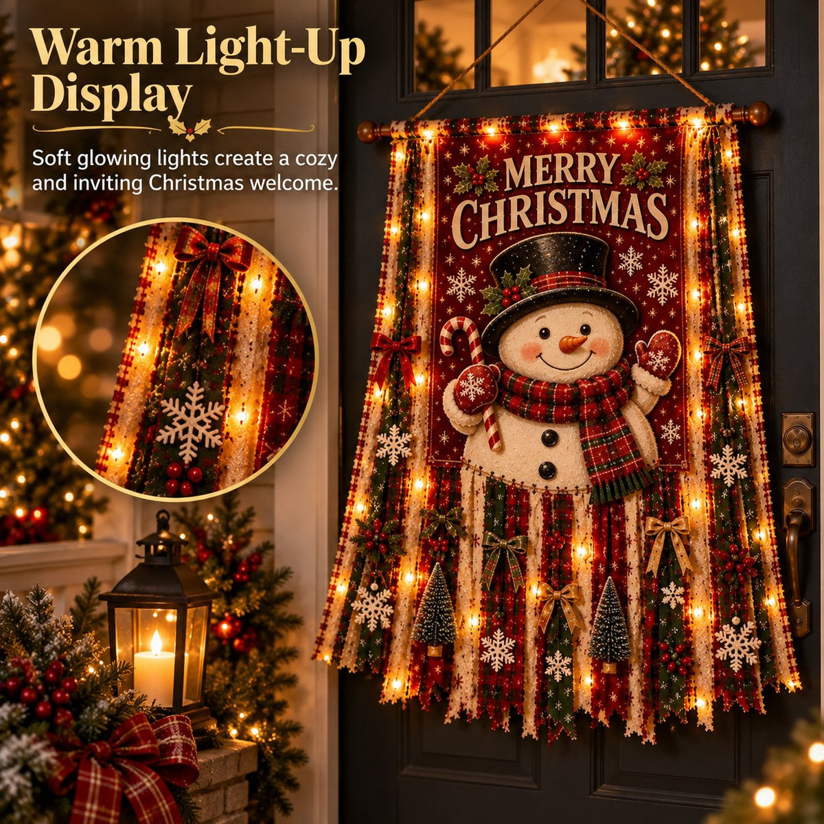 🎄✨ Christmas Glow Door Banner – Light-Up Holiday Welcome Decor for a Festive Entrance