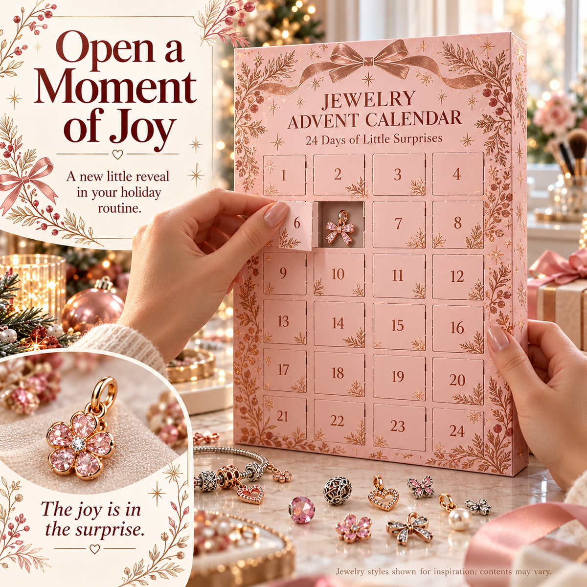 💎 SparkleJoy™ 24-Day Jewelry Advent Calendar – Christmas Surprise Gift Box for Women