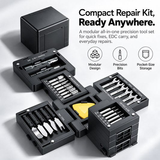 🛠️ FixCube Pro™ All-in-One Precision Tool Kit – Compact Modular Repair Set for Everyday Fixes