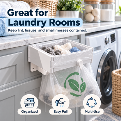✨ CleanNest™ Wall-Mounted Trash Bag Holder-Magnetic suction model（Includes 2 adhesive backings）