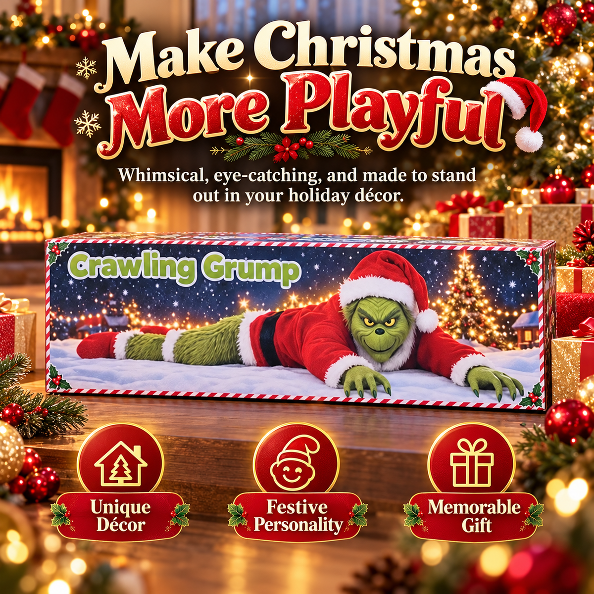 🎄 Crawling Grump™ Christmas Crawler – Hilarious Moving Holiday Decor That Steals the Show