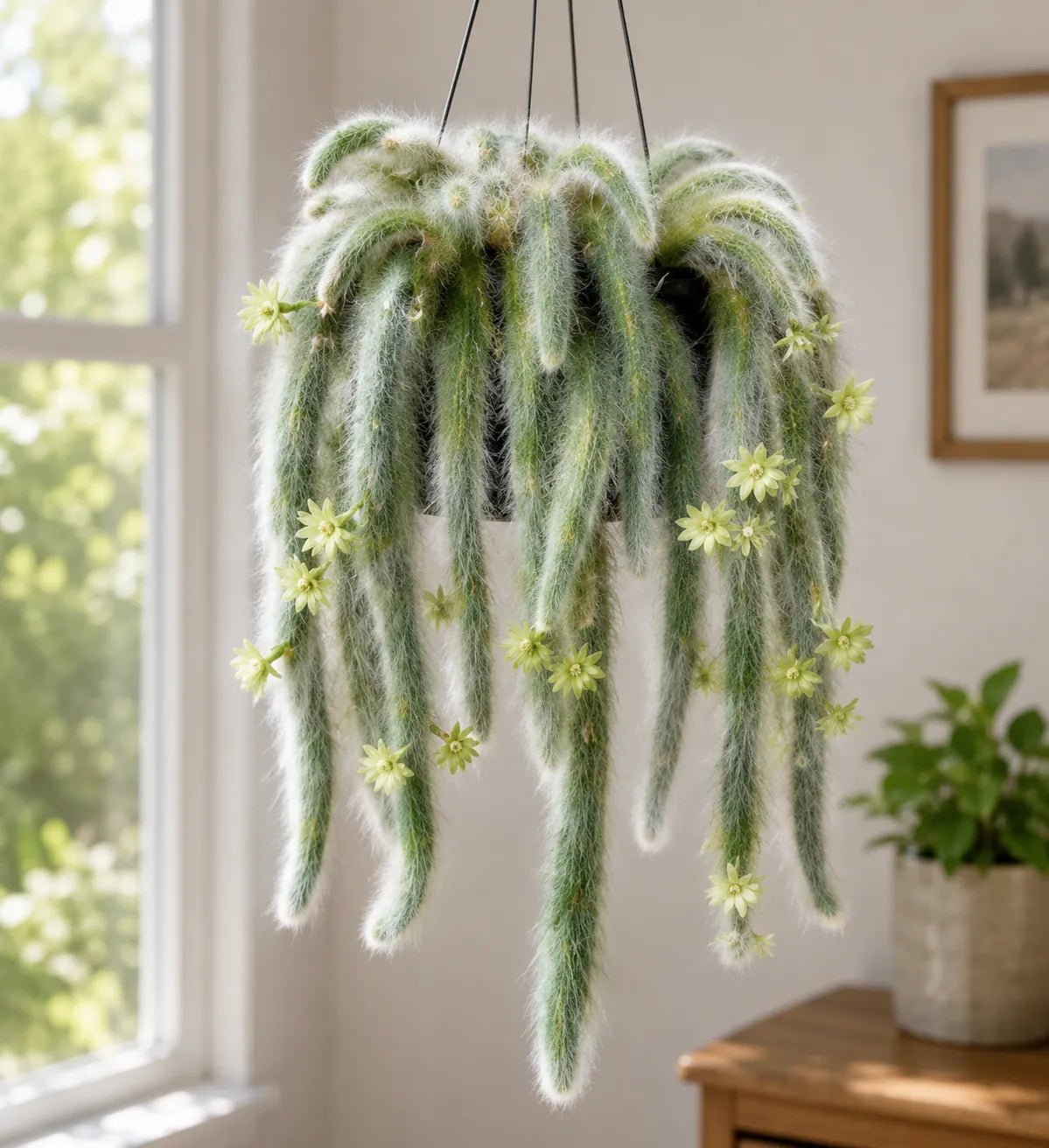 🌸 Rare Rainbow Monkey Tail Cactus Bulbs – Cascading Blooms for Hanging Baskets