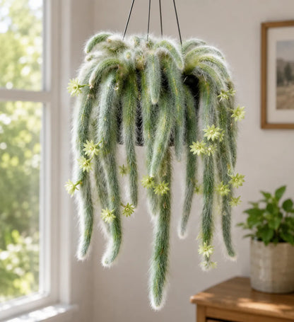 🌸 Rare Rainbow Monkey Tail Cactus Bulbs – Cascading Blooms for Hanging Baskets