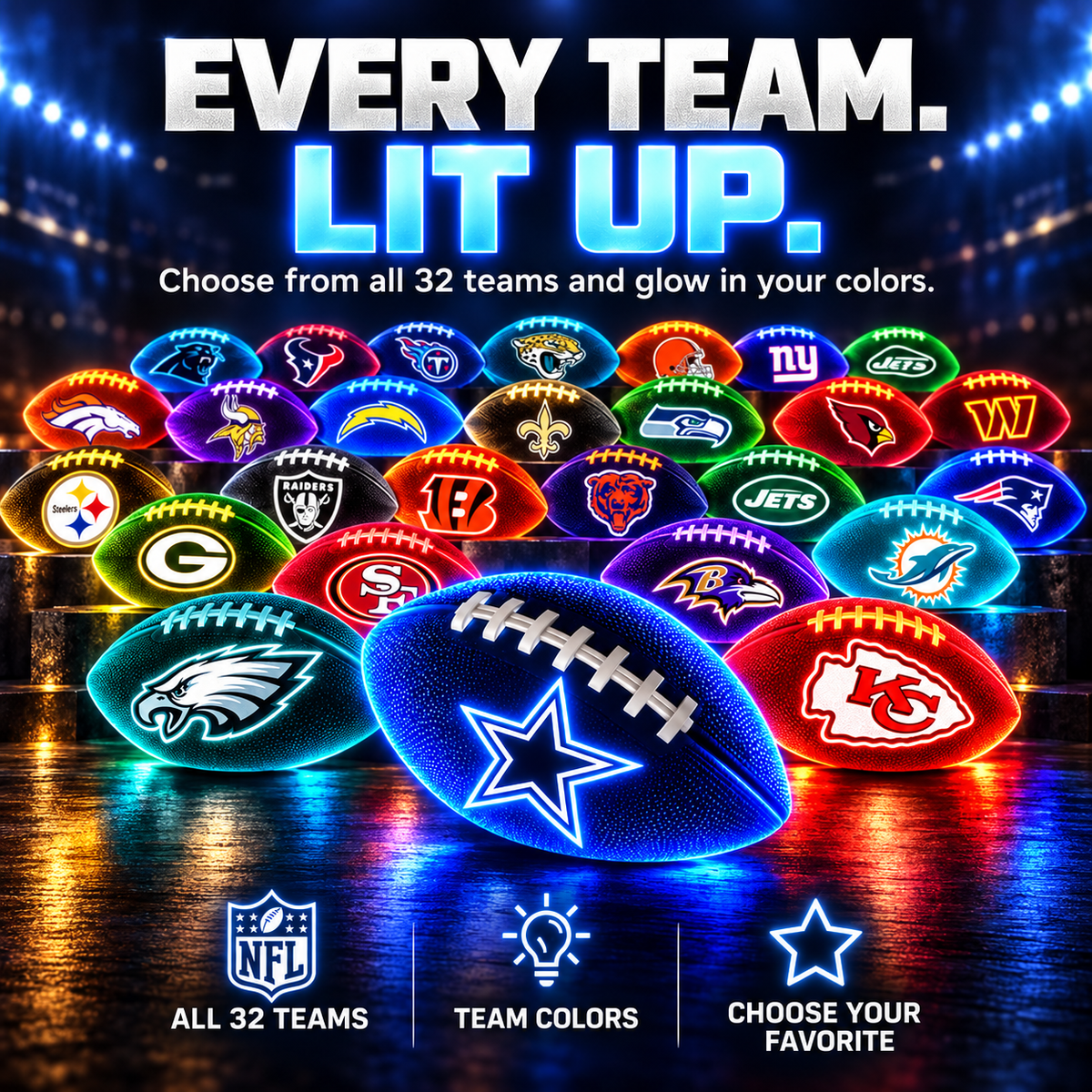 🏈 GlowRush™ Light-Up Football Keep The Game Going After Dark