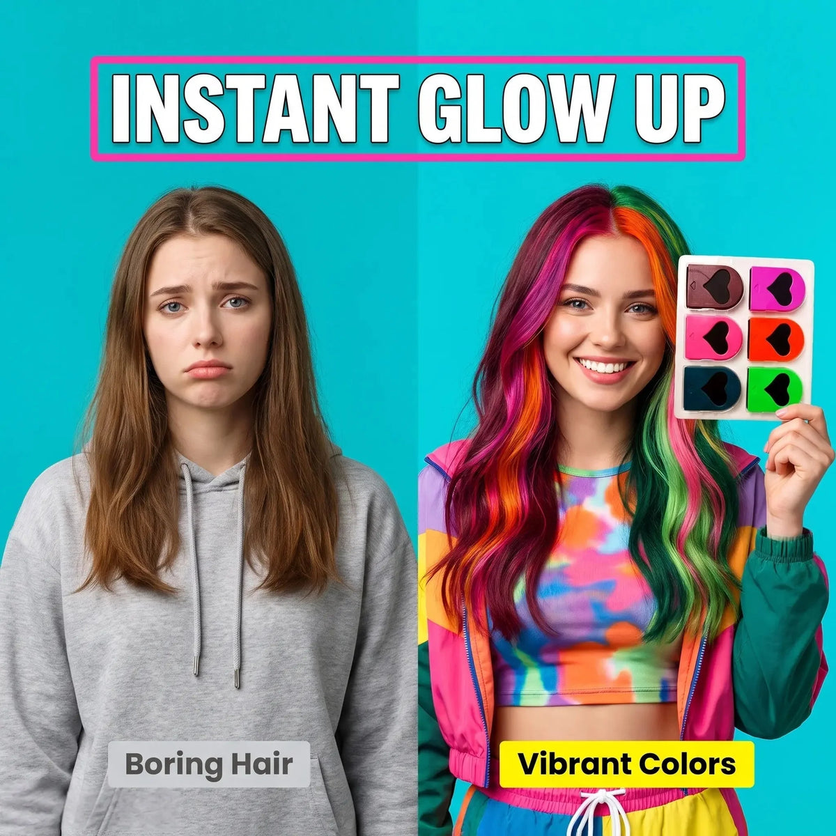 Instant Hair Color Magic -Washable Temporary Hair Chalk Set