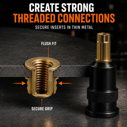 🔥 LAST DAY 50% OFF-🔧 Complete Drill-Powered Rivet Nut Kit – M3–M8 Threaded Insert Tool Set