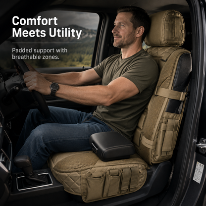 🚙 GearGuard™ – Tactical MOLLE Car Seat Organizer