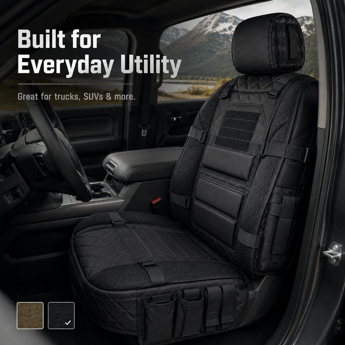 🚙 GearGuard™ – Tactical MOLLE Car Seat Organizer