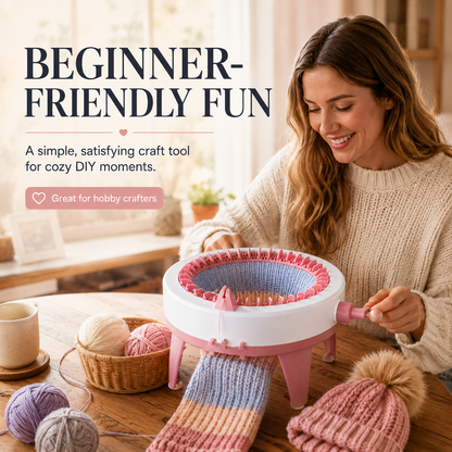 🧶 Hand-Crank Circular Knitting Machine – Easy DIY Knitting Loom for Hats, Scarves & Handmade Gifts