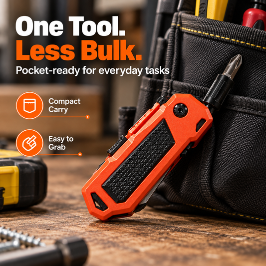 Folding Utility Knife with Built-In Driver – Compact Jobsite Multitool
