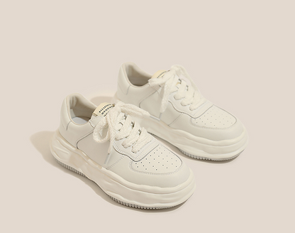 Old Shoes Leather Casual Sports Shoes Women's Wild Thick Soles Increase