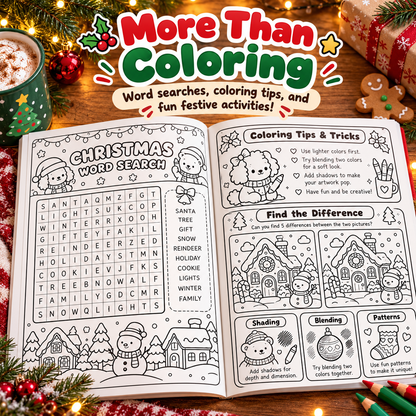 🎄 CozyColor™ Christmas Advent Coloring Book – Unwrap a Magical Coloring Surprise Every Day