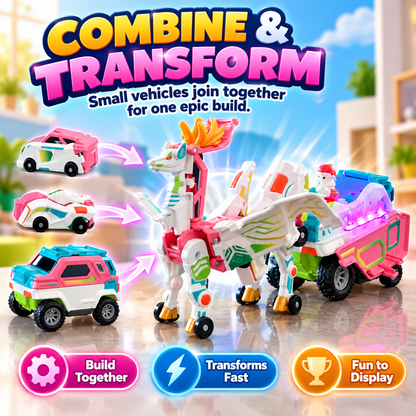 🦄✨ Transforming Unicorn Vehicle Set – Build & Play!